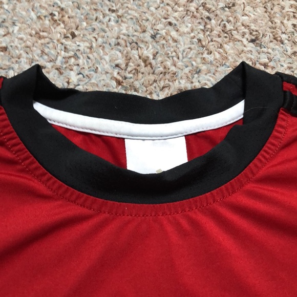 Boys Adidas Climalite Baseball graphic Red/Black Top size L - Picture 4 of 8